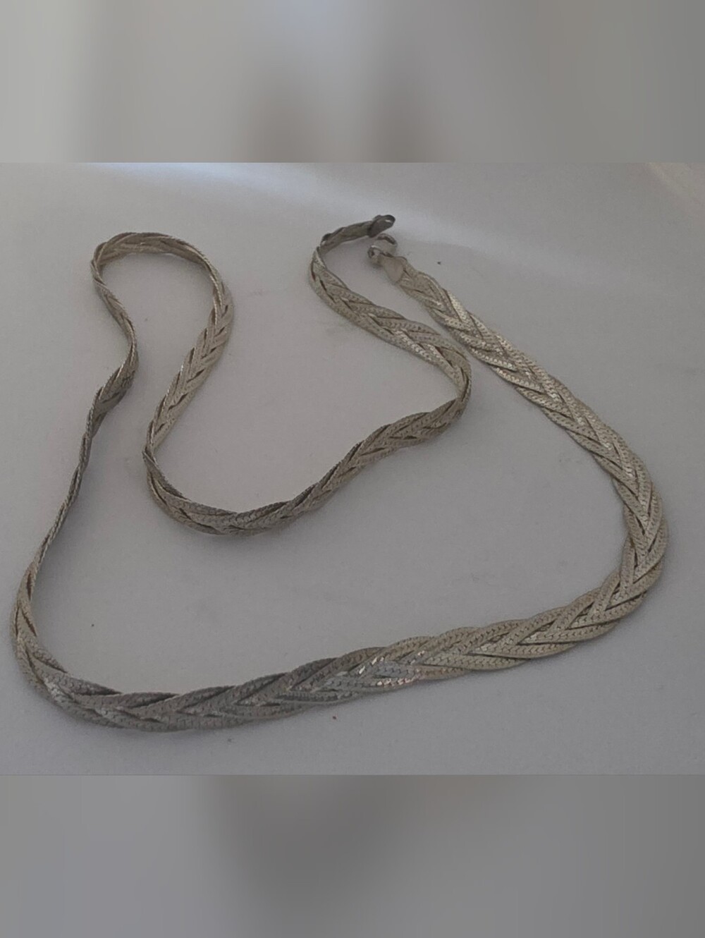 .925 SS Italian Herringbone  Braided Rapunzel Chain